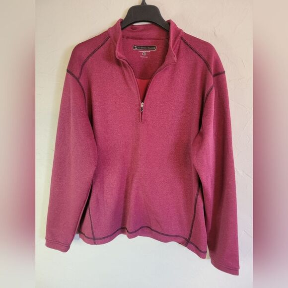 Pebble Beach performance golf 1/4 zip pullover.  Red with black trim.  Size M - Picture 2 of 5